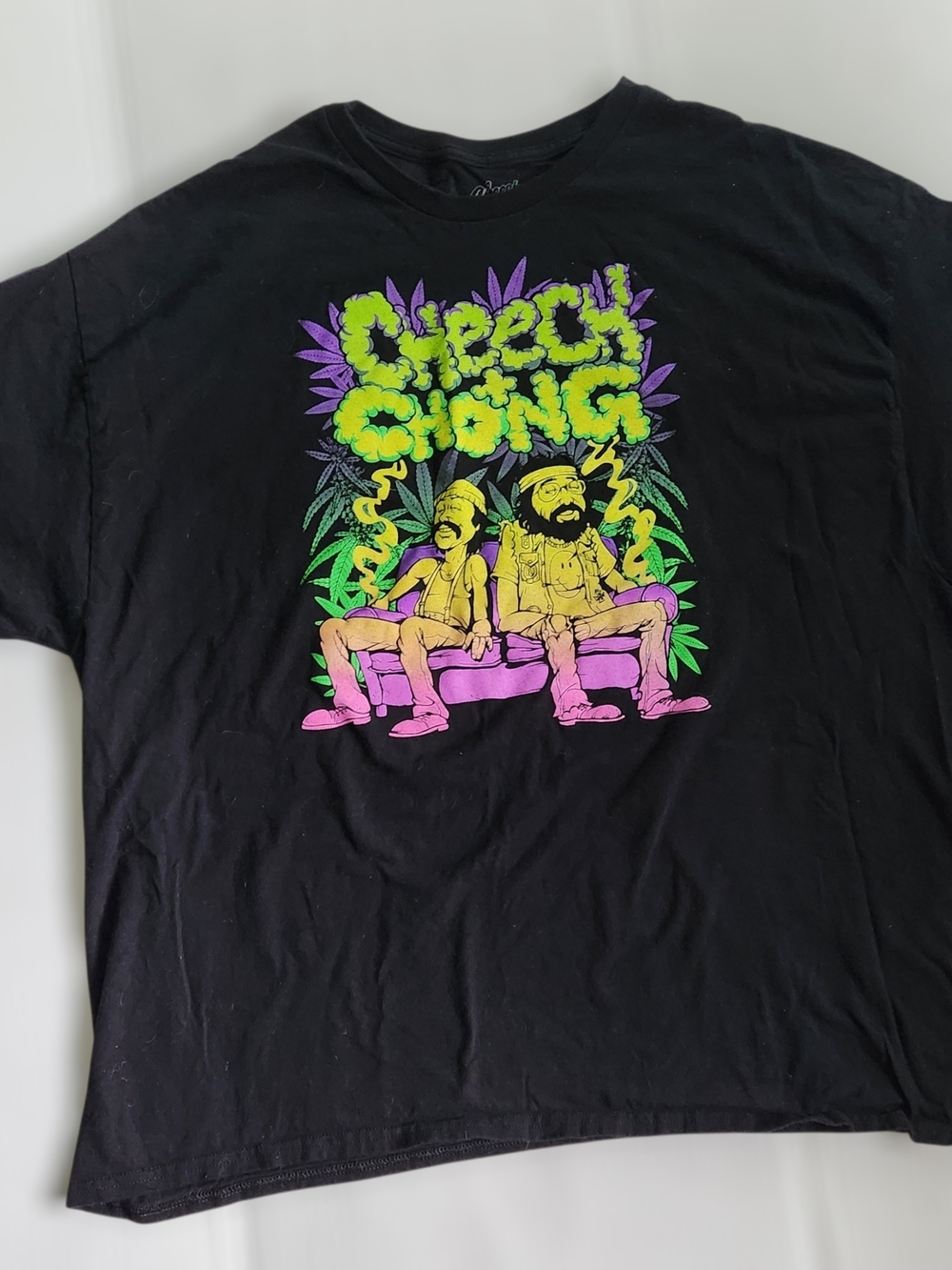 Black 'Check Gong' Graphic Tee - Vibrant Neon Print 3X